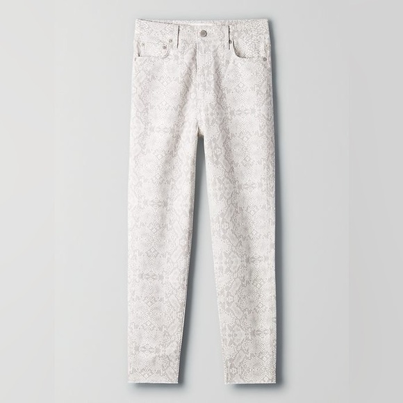 Aritzia Denim Forum Lola high crop in snake print - Picture 1 of 6